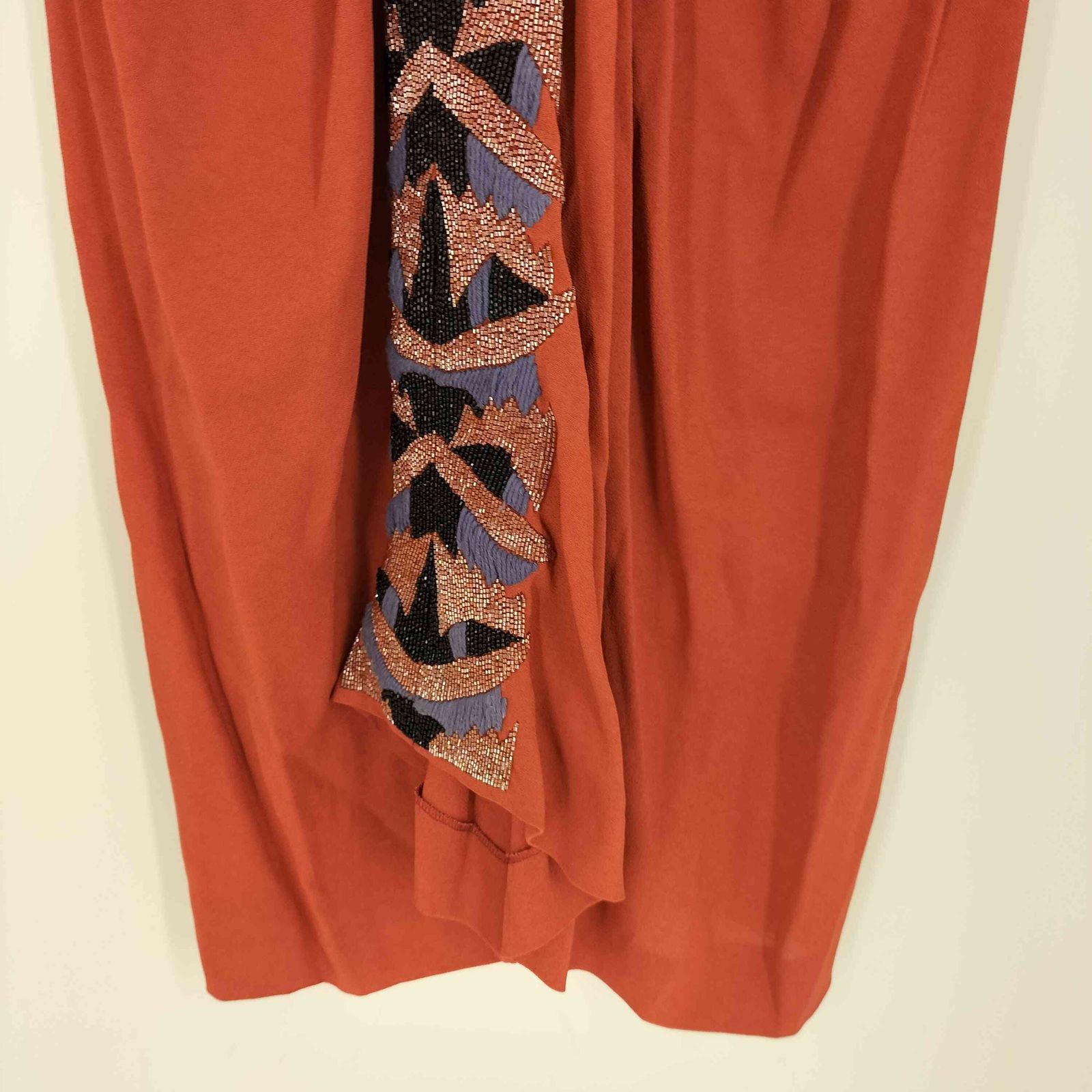 エトロ ETRO イタリア製 Vネック ビース ノースリーブ ワンピース