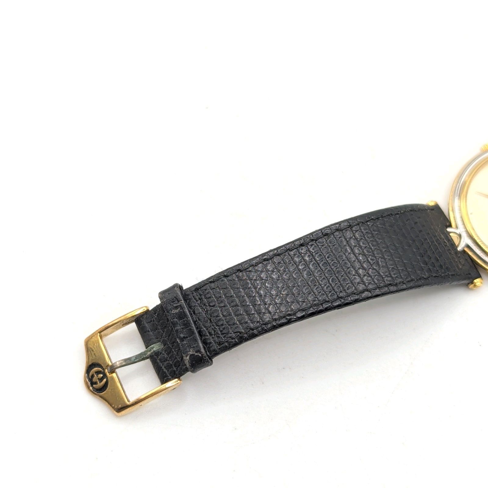 GUCCI 4500M Watch Quartz Men's Round Gold Black dial Y2K 00S Vintage Not Working グッチ 時計 クオーツ メンズ ラウンド ゴールド シルバー文字盤 ヴィンテージ 不動品