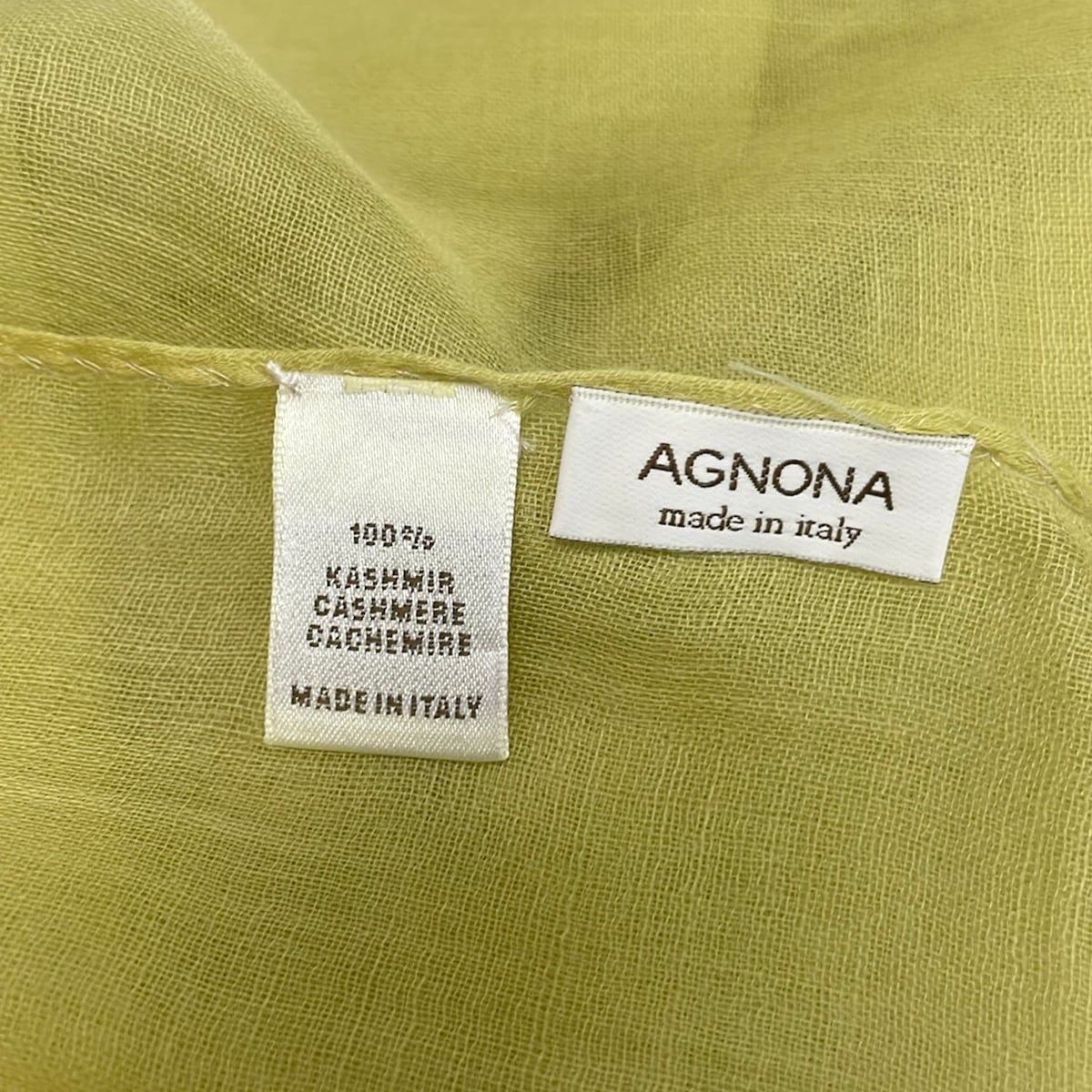 AGNONA(アニオナ) ストール(ショール)美品 - イエローグリーン