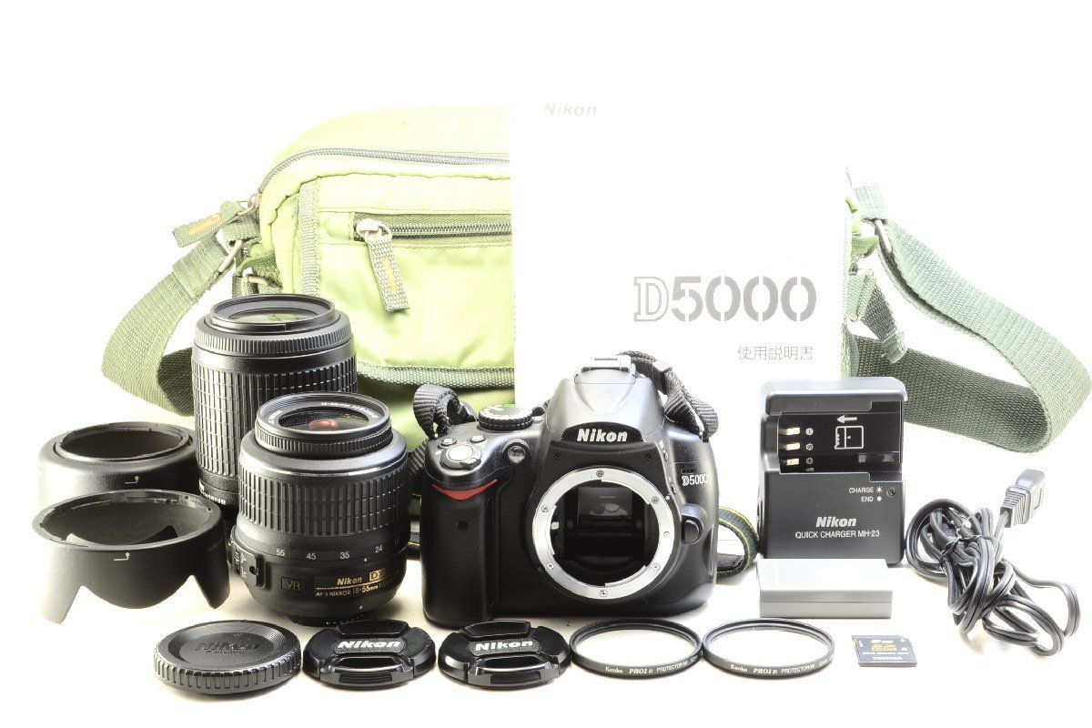 美品・即利用可】Nikon D5000 ダブルレンズキット / SHOT 1166回 / SD