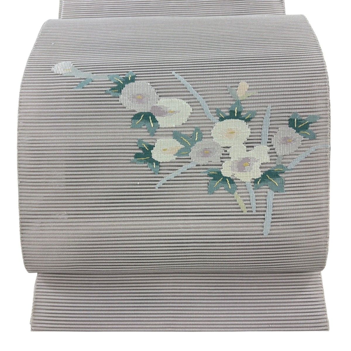 D レトロ 夏物 トンボに萩 六通 正絹 薄物 絽 紗 カジュアルな名古屋帯 美品】 名古屋帯 秀品 夏帯 絽 八寸名古屋帯 草花 ぼかし 薄紫 正絹