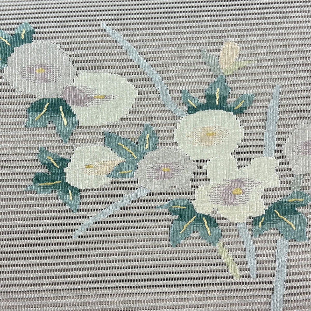 美品】 名古屋帯 秀品 夏帯 絽 八寸名古屋帯 草花 ぼかし 薄紫 正絹