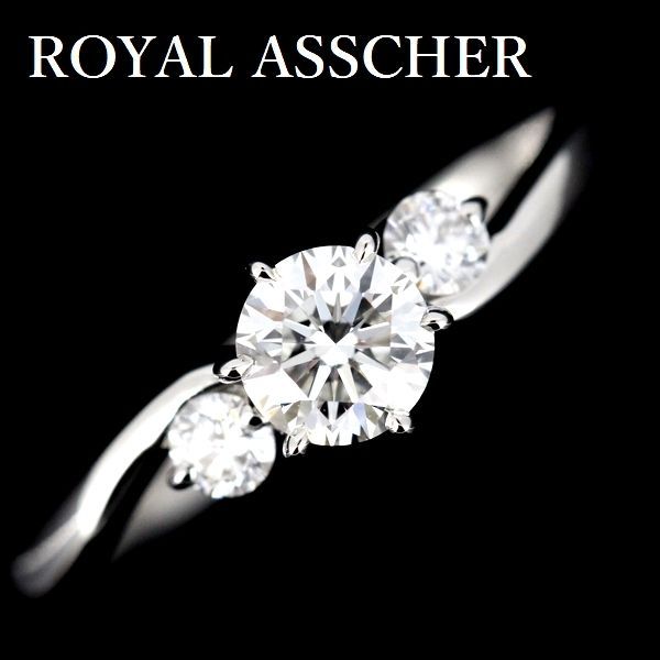ロイヤルアッシャー ダイヤモンド 0.31ct F-VS1 リング Pt950 - メルカリ