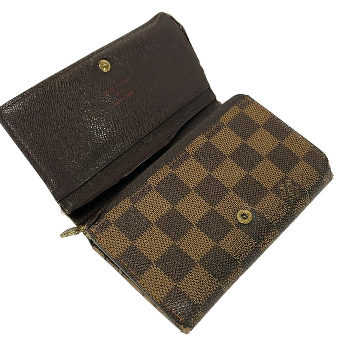 良品 ルイヴィトン ダミエ エベヌ ポルトモネ ビエ トレゾール 830 LOUIS VUITTON(ルイヴィトン) 2つ折り財布 ダミエ ポルト モネ・ビエ