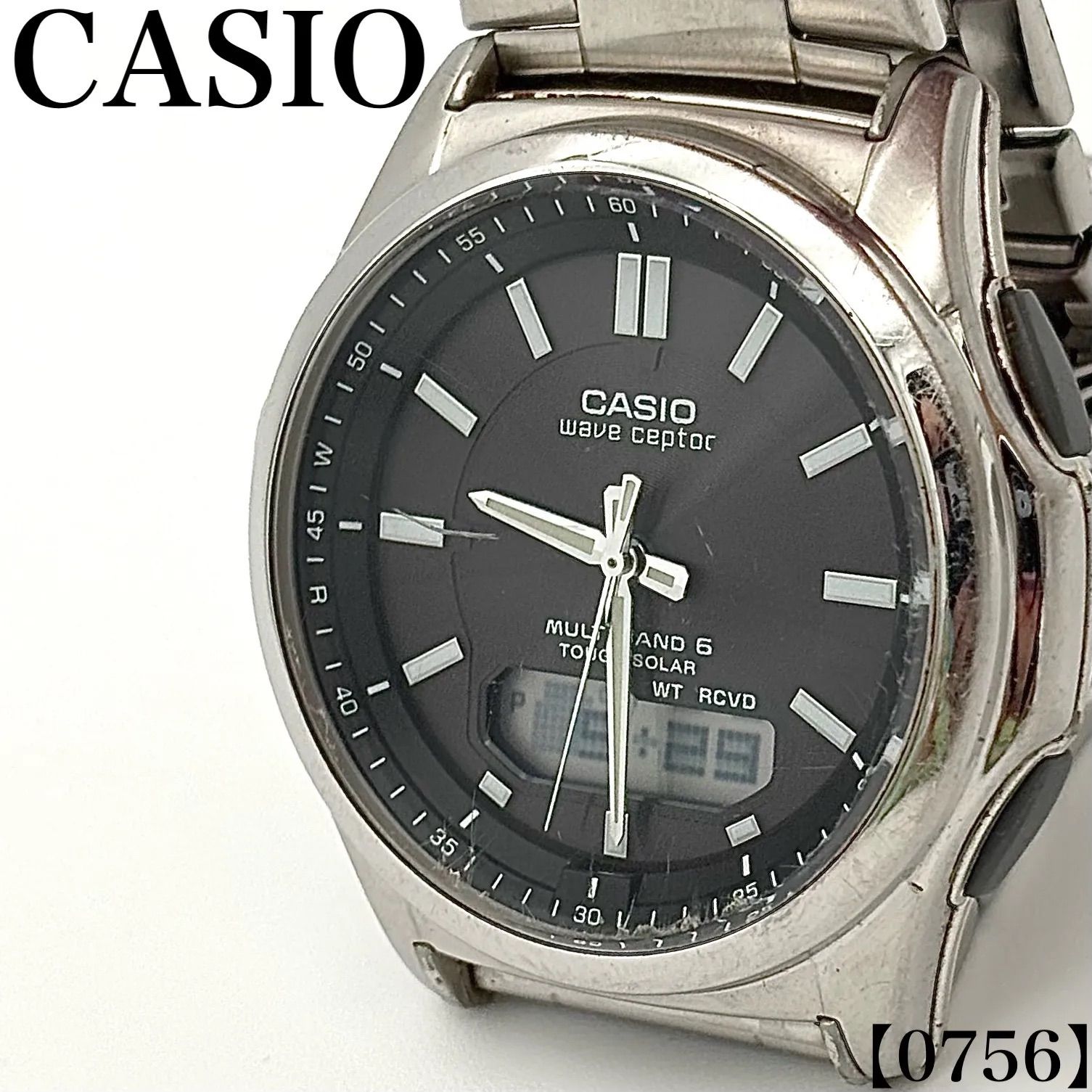 Working Item Working Item Casio Casio Watch Men's Quartz Quartz WVA-M630D Wave Scepter WAVE CEPTOR Radio Wave Solar Tough Solar Analog Metal Band 0756