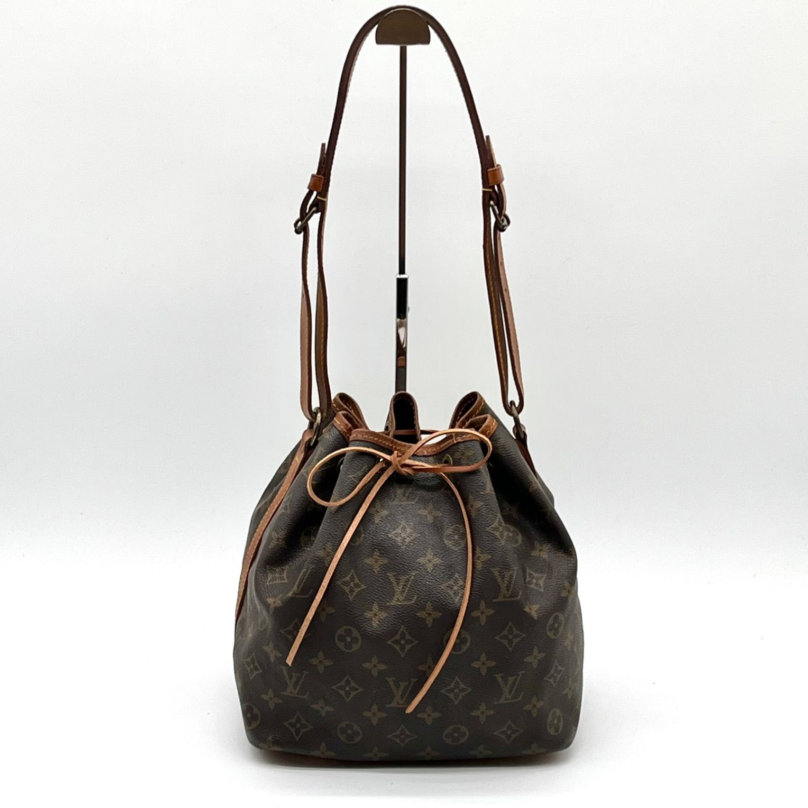LOUIS VUITTON ルイヴィトン モノグラム プチ ノエ 巾着 ショルダーバッグ M42226 ブラウンレディース