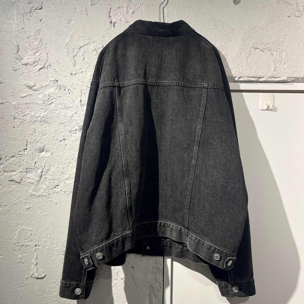 よ*ー様 BALENCIAGA 20SS ネックロゴ 刺繍 44 デニムジャケッ BALENCIAGA バレンシアガ 20SS LOGO DENIM JACKET デニムジャケット
