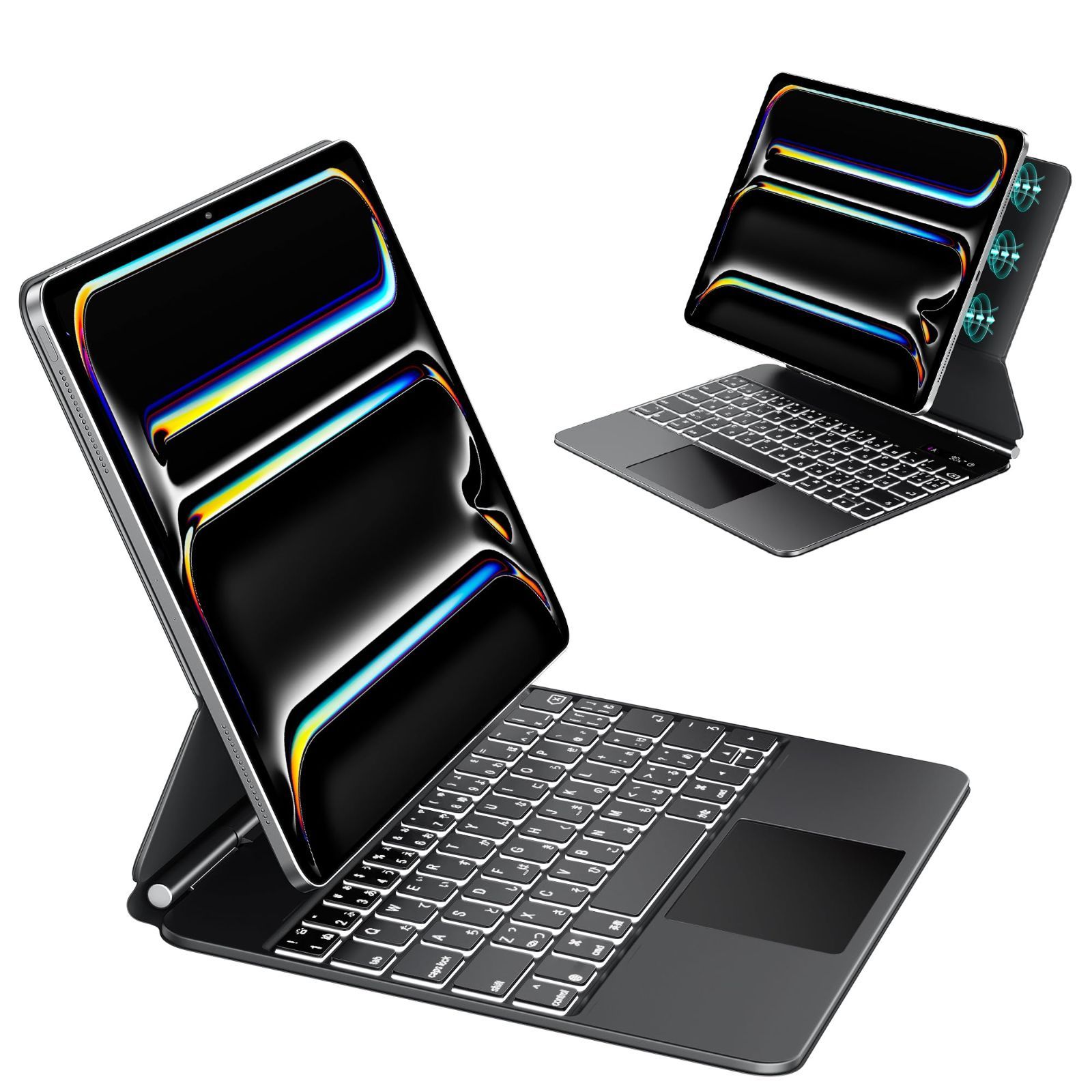 【数量限定】Keyboard Smart Magic ）第5世代キーボードケース A2836 A3006 A2837 タブレットキーボード付きケースカバー(黑) A3358 （ M5/M42025/2024 11インチ Pro iPad 日本語配列マジックキー