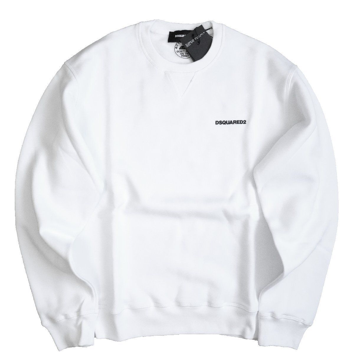 2025◆ DSQUARED2 ◆ディースクエアード2◆DSQUARED2 胸ロゴ 背中デカロゴ スウェット シャツ◆ホワイト 白◆Mサイズ◆プルオーバー Ceresio Map COOLFIT【新品・未使用・正規品】