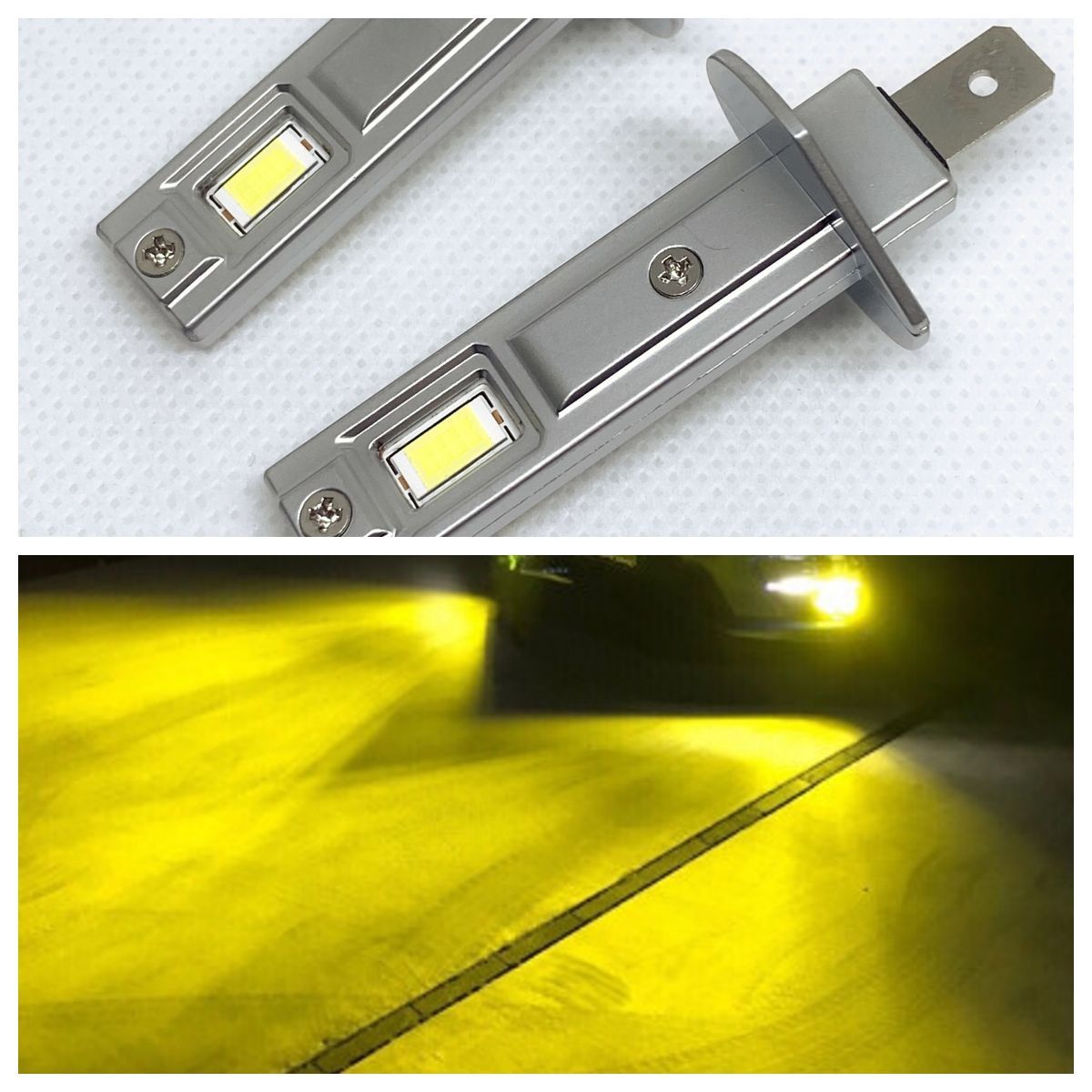 爆光 H1 LED ヘッドランプ フォグライト LEDバルブ 6000K/3000K 