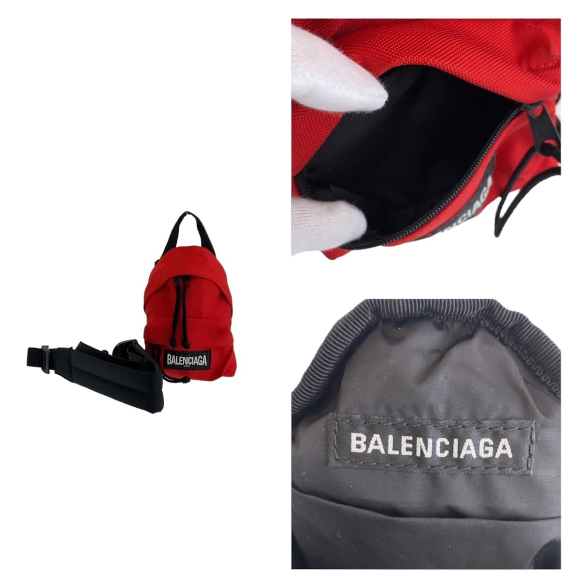 美品 BALENCIAGA バレンシアガ エクスプローラー レッド ブラック 黒
