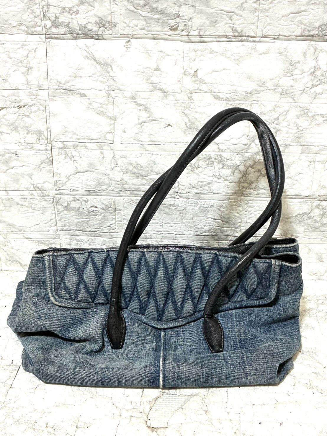 miumiu ミュウミュウ デニム バイカー ショルダー バッグ レディース