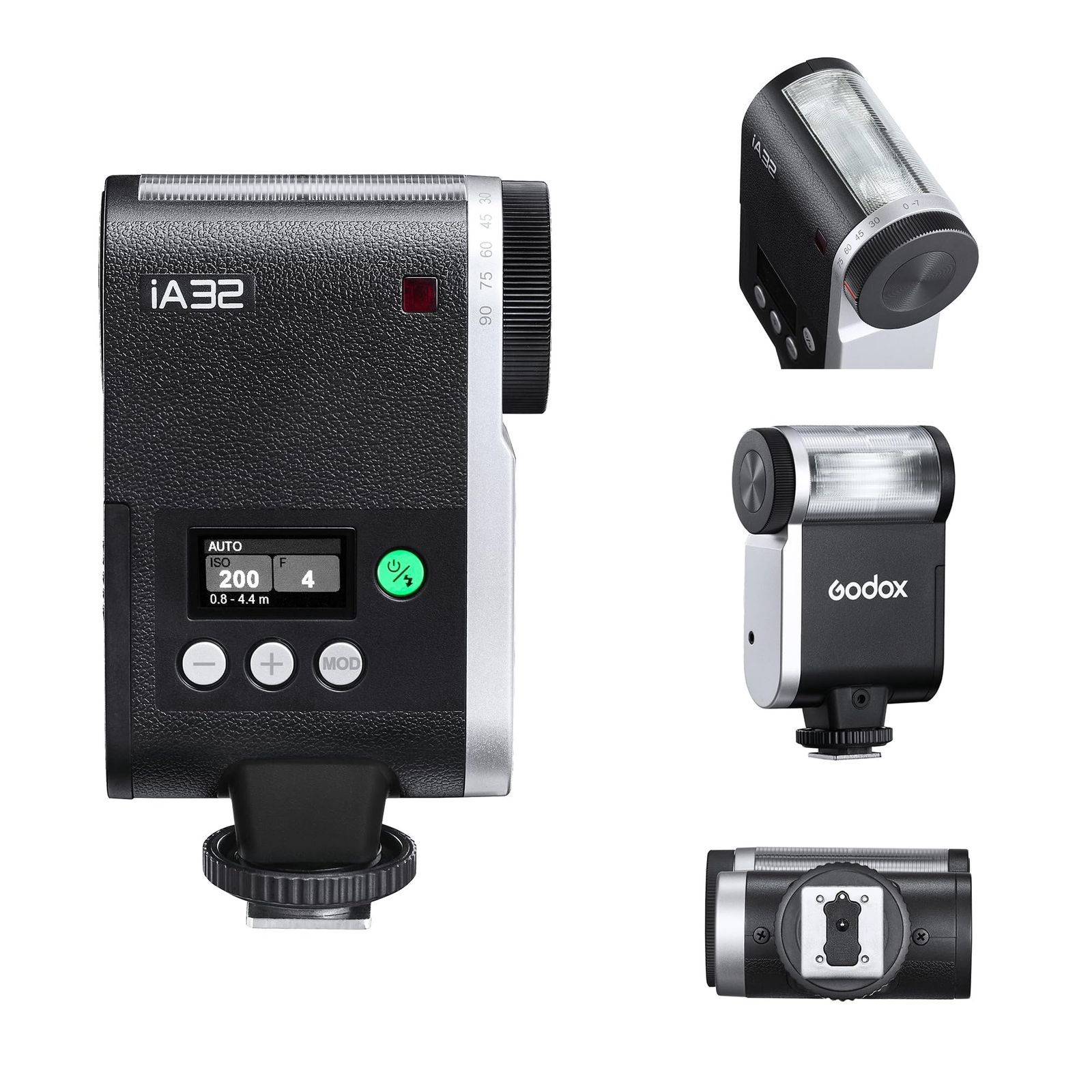 新品 GODOX iA32 ミニ カメラ フラッシュ 自動/手動モード GN 15、8段階出力/2.5秒リサイクル/490回発光/オート・マニュアルモード対応、キヤノン・ニコン・ソニー・フジカメラ用ミニフラッシュ(ソニー ZV-1F 非対応)