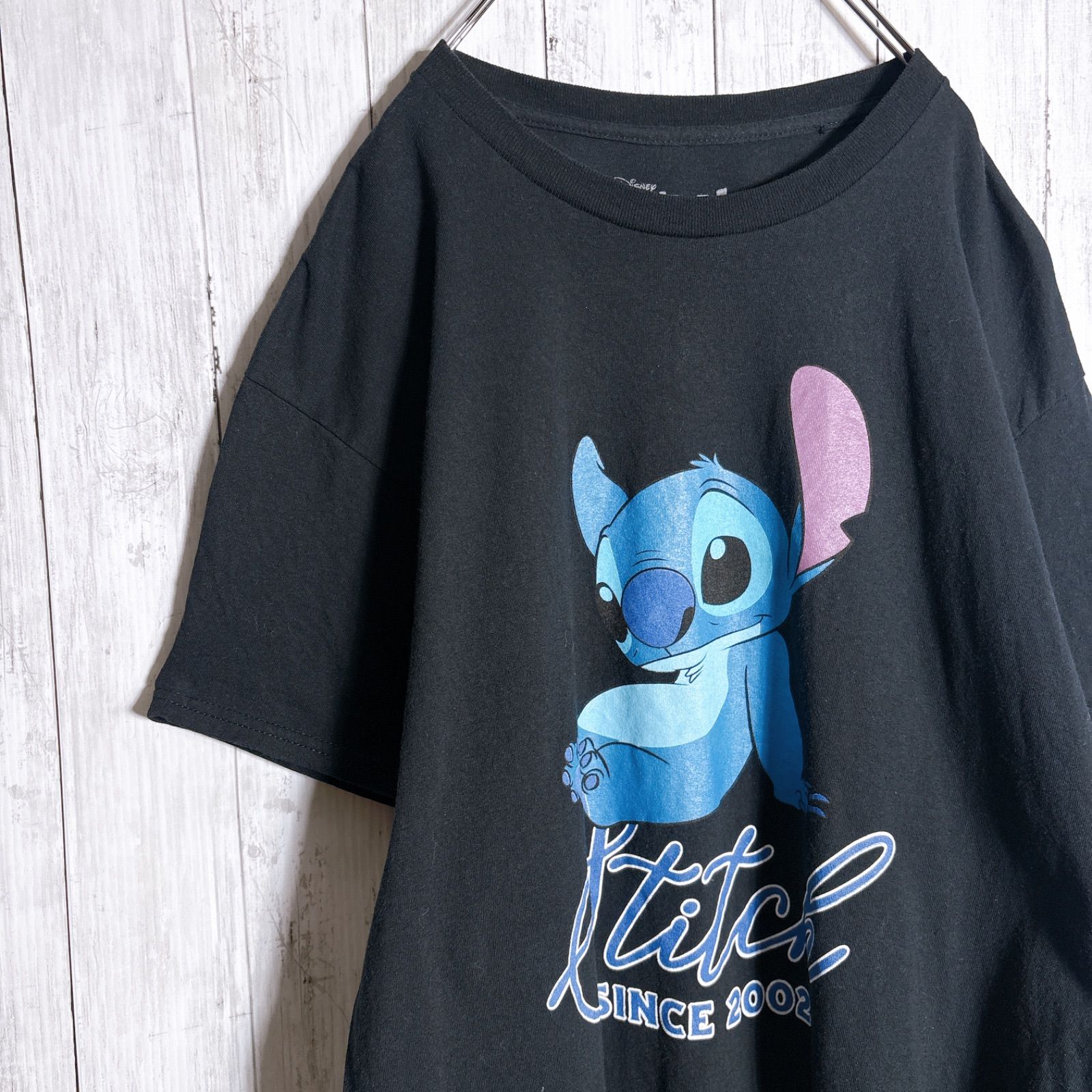 入手困難】00s Disney Vintage stitch スティッチ ブラック 半袖T