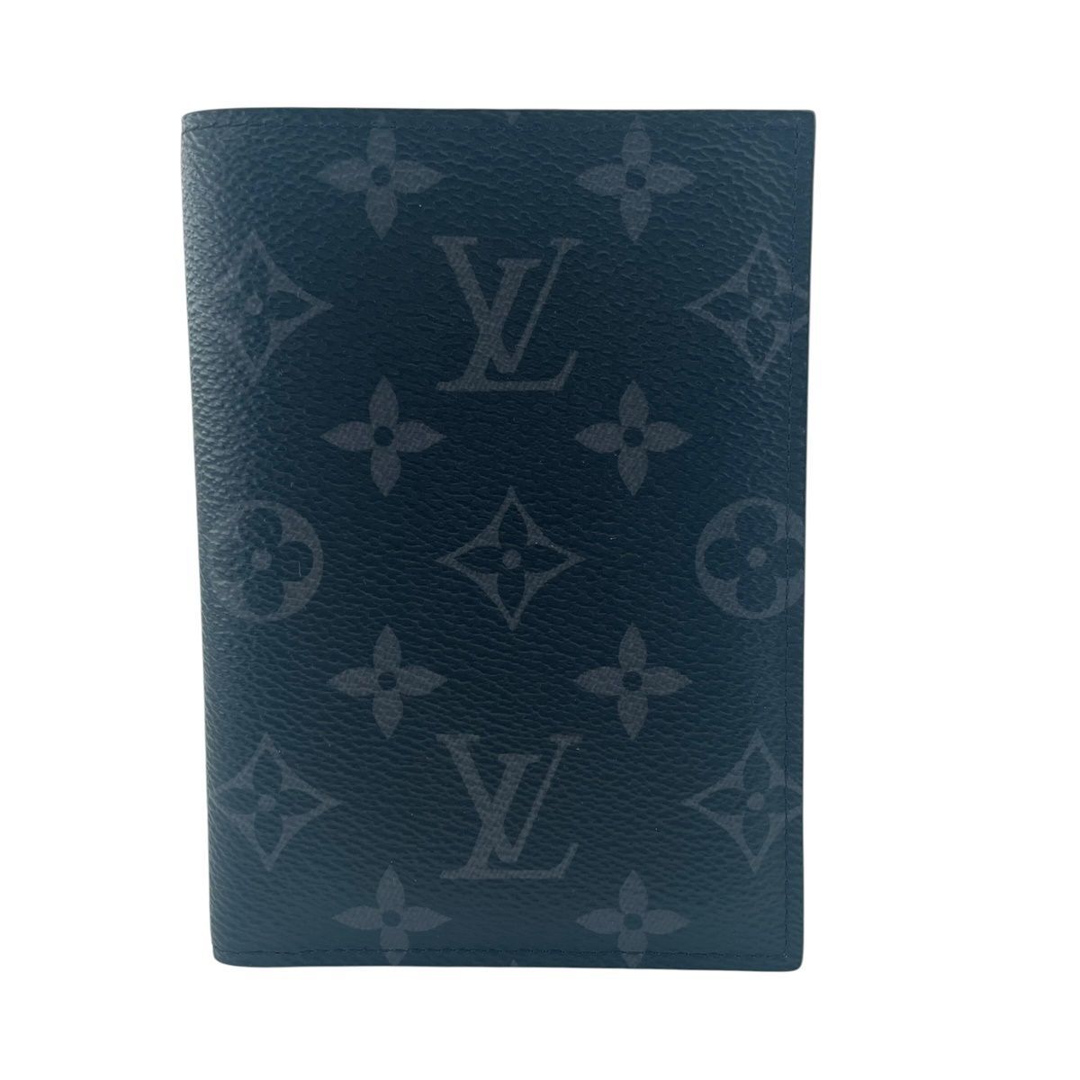 【中古】LOUIS VUITTON ルイ・ヴィトン パスポートカバー M64501 モノグラム･エクリプス キャンバス ブラック パスポートカバー 26015455 RD