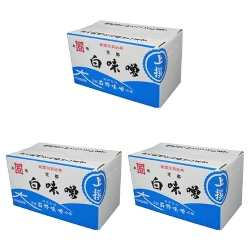 石野味噌 上撰白味噌 粒(青箱) 2KG×3パック 常温(まとめ買い)