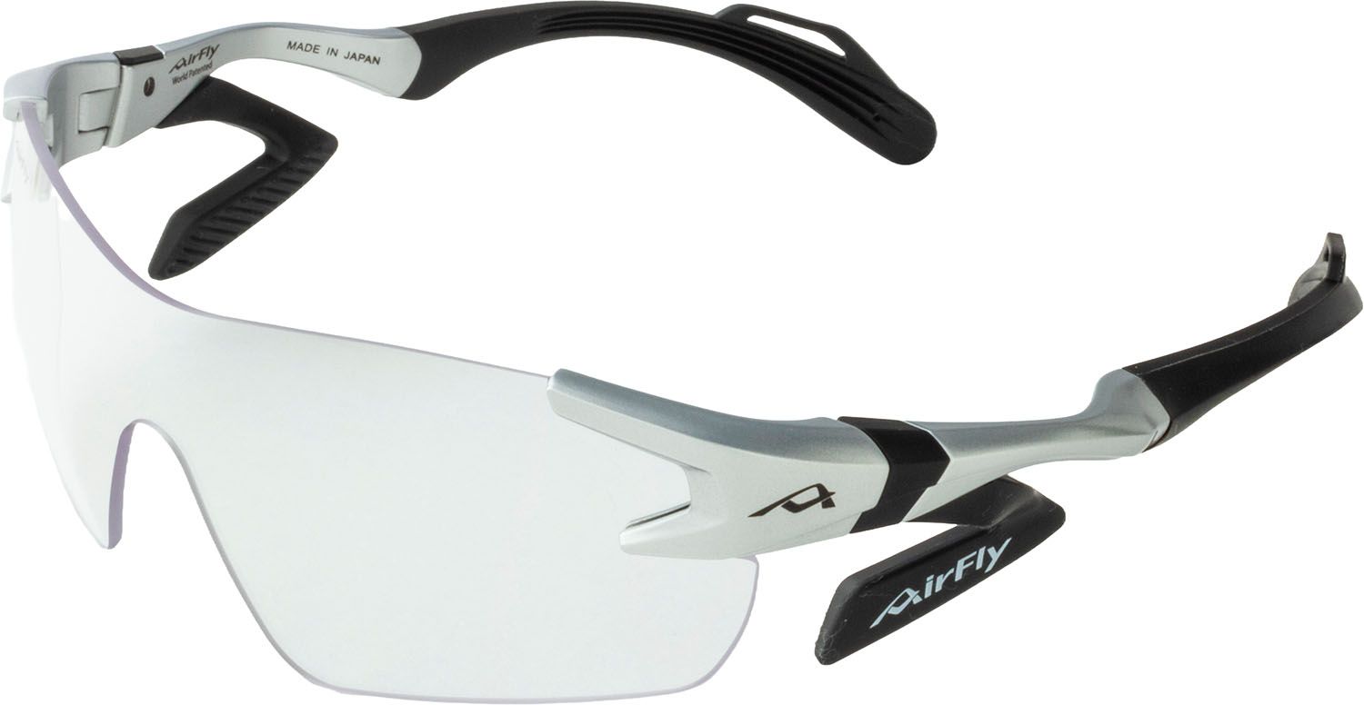 エアフライ Airfly 鼻パッドの無い スポーツサングラス AF-301 C-2T 紫外線防止 軽量 耐久性 長時間着用可能 熱中症対策 調整可能テンプル 調整可能サイドパッド メガネ AF301C2T ホワイトマット
