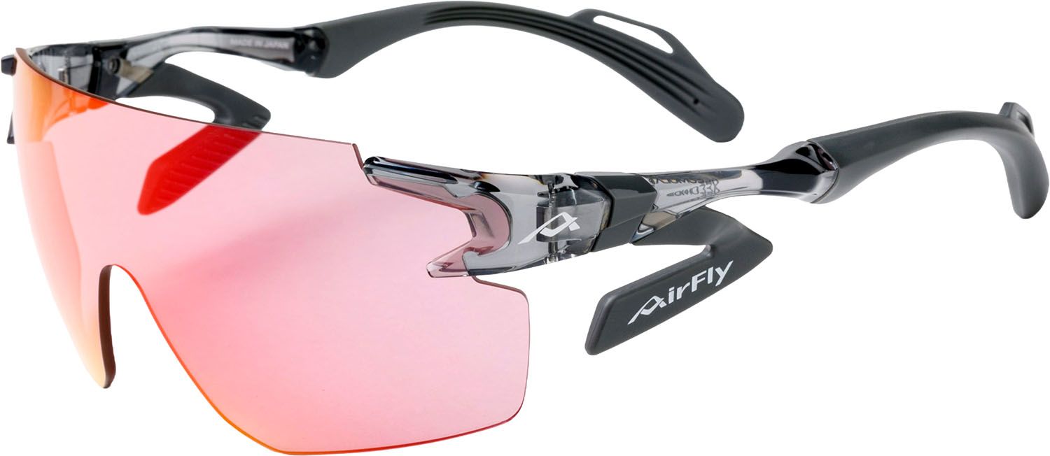 エアフライ Airfly 鼻パッドがないスポーツサングラス AF-302 C-34 クリアアッシュ調光グレーレンズ AF-301 サイズンレンズ 組込みセット AF302C34T フレーム/クリアーアッシュ