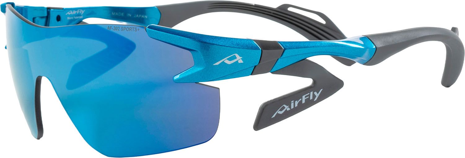エアフライ Airfly エアフライ Airfly 鼻パッドがないスポーツサングラス AF-302 C-35SP アクアブルー メンズ レディース ジャストフィット 3点留め 熱中症対策 AF302C35SP フレーム/アクアブルーレ