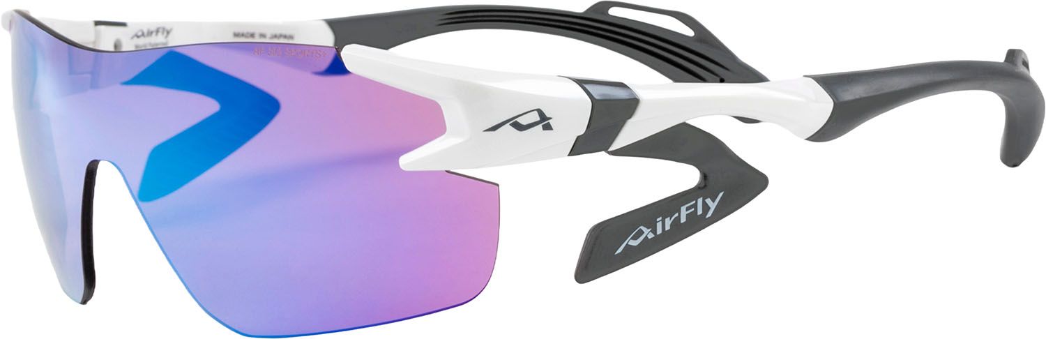 エアフライ Airfly エアフライ Airfly 鼻パッドがないスポーツサングラス AF-302 C-5SP パールホワイト メンズ レディース ジャストフィット 3点留め 熱中症対策 AF302C5SP フレーム/パールホワイト