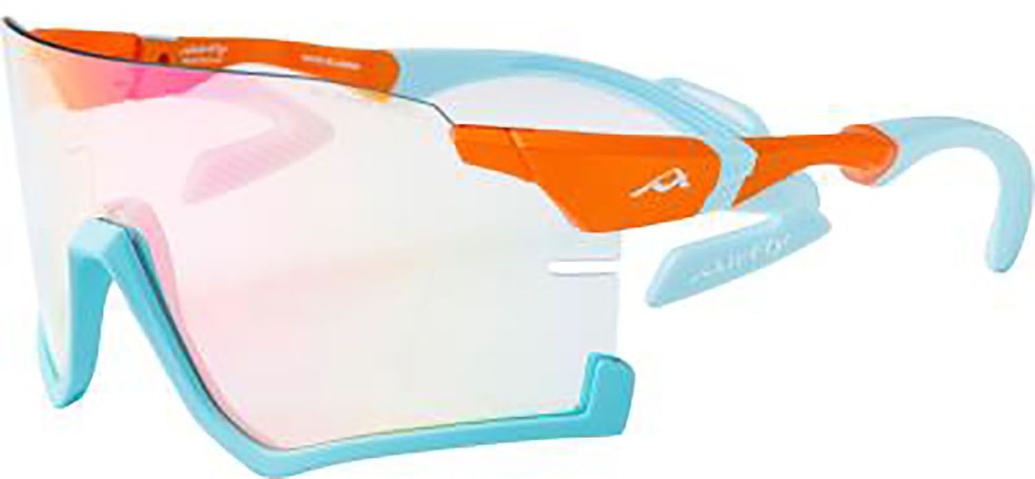 エアフライ Airfly 鼻パッドがないスポーツサングラス AF-306 C-4RE オレンジマット 調光パープルミラーレンズ装着 AF306C4 フレーム/オレンジマット