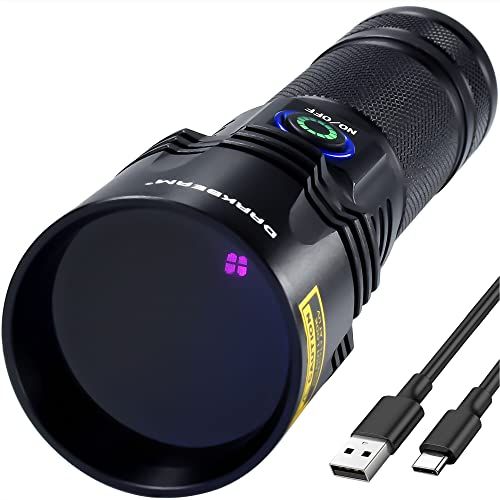 DARKBEAM UVトーチ 365nm ブラックライト ウッドランプ USB-C充電式ブラックライト LED紫外線懐中電灯 20W 強力な長時間実行ポータブル検出器 ペットの尿 A/C漏れ 樹脂硬化用 国内発送