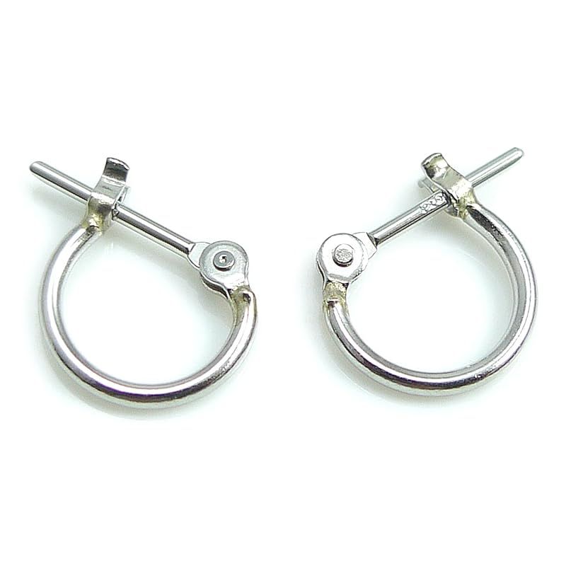 日本製 プラチナ Pt900 フープピアス 1mm x8mm 両耳分 1ペア レディース フープピアス (1x8mm両耳) 0