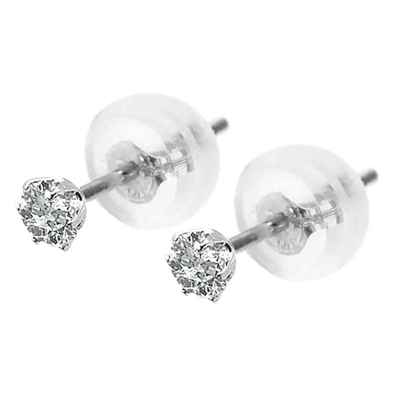 PLUSTER ダイヤモンド ピアス プラチナ 金属アレルギー対応 (本物 0.20ct) ダイヤ 一粒 小さい (ギフトボックスセット)/ レディース メンズ ジュエリー アクセサリー 誕生日 クリスマス プレゼント 0