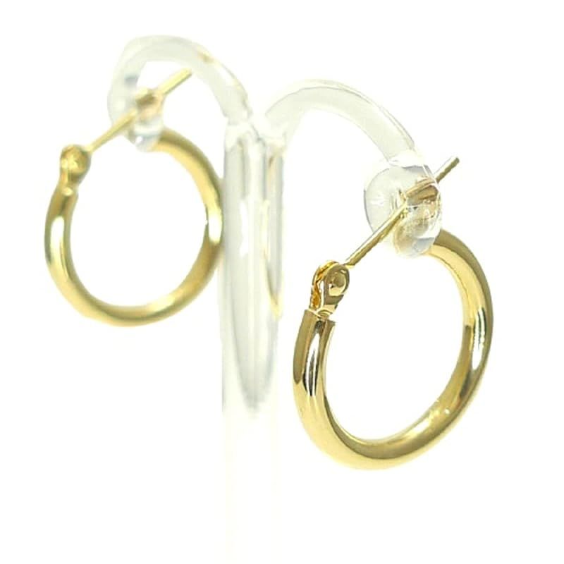 18金 フープ ピアス 幅2mm 外径15mm イエローゴールド 両耳 ペア 2個 レディース メンズ シンプル 0