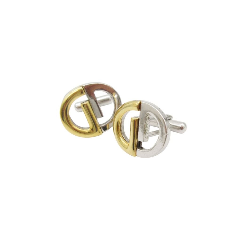 GUCCI グッチ カフス インターロッキングG ボタンカフス ゴールド シルバー メンズ 【中古】