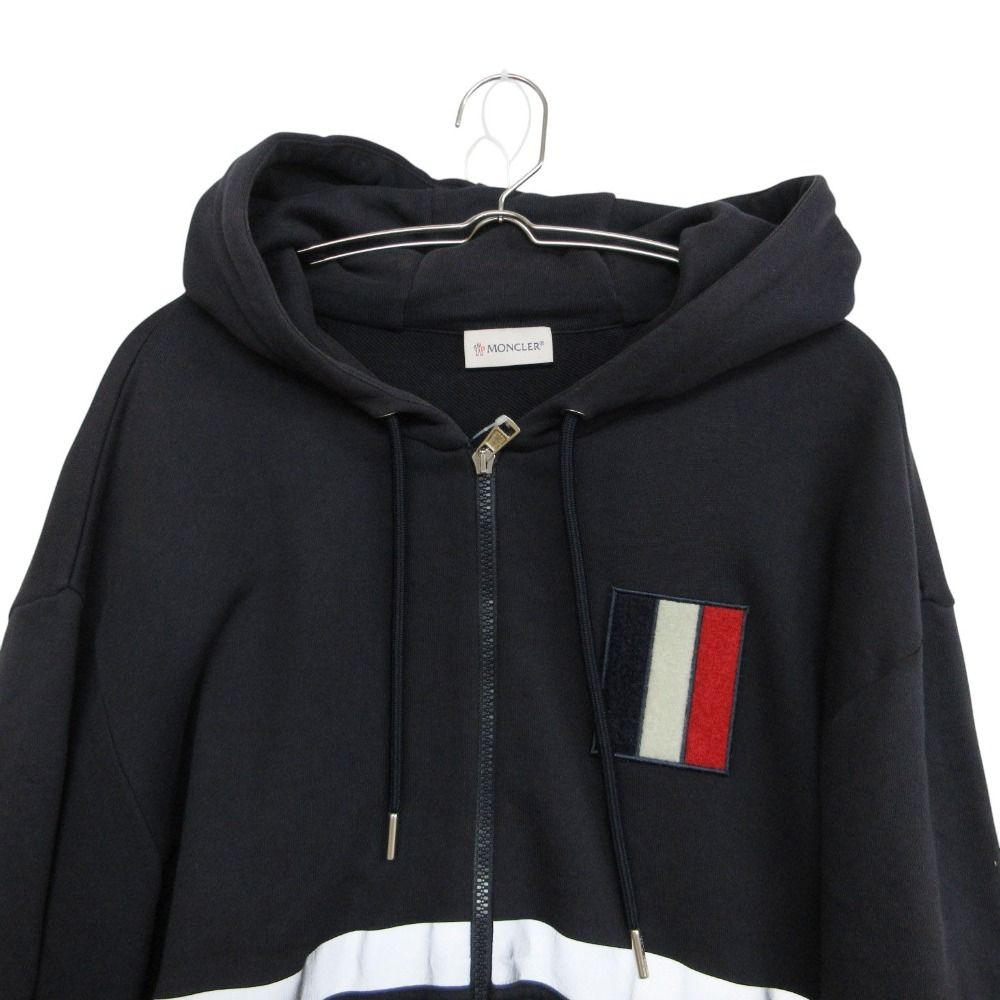 モンクレール パーカー ワッペン プルオーバー フードネイビー 152cm MONCLER モンクレール パーカー トップス アウター 国旗 ワッペン 長袖
