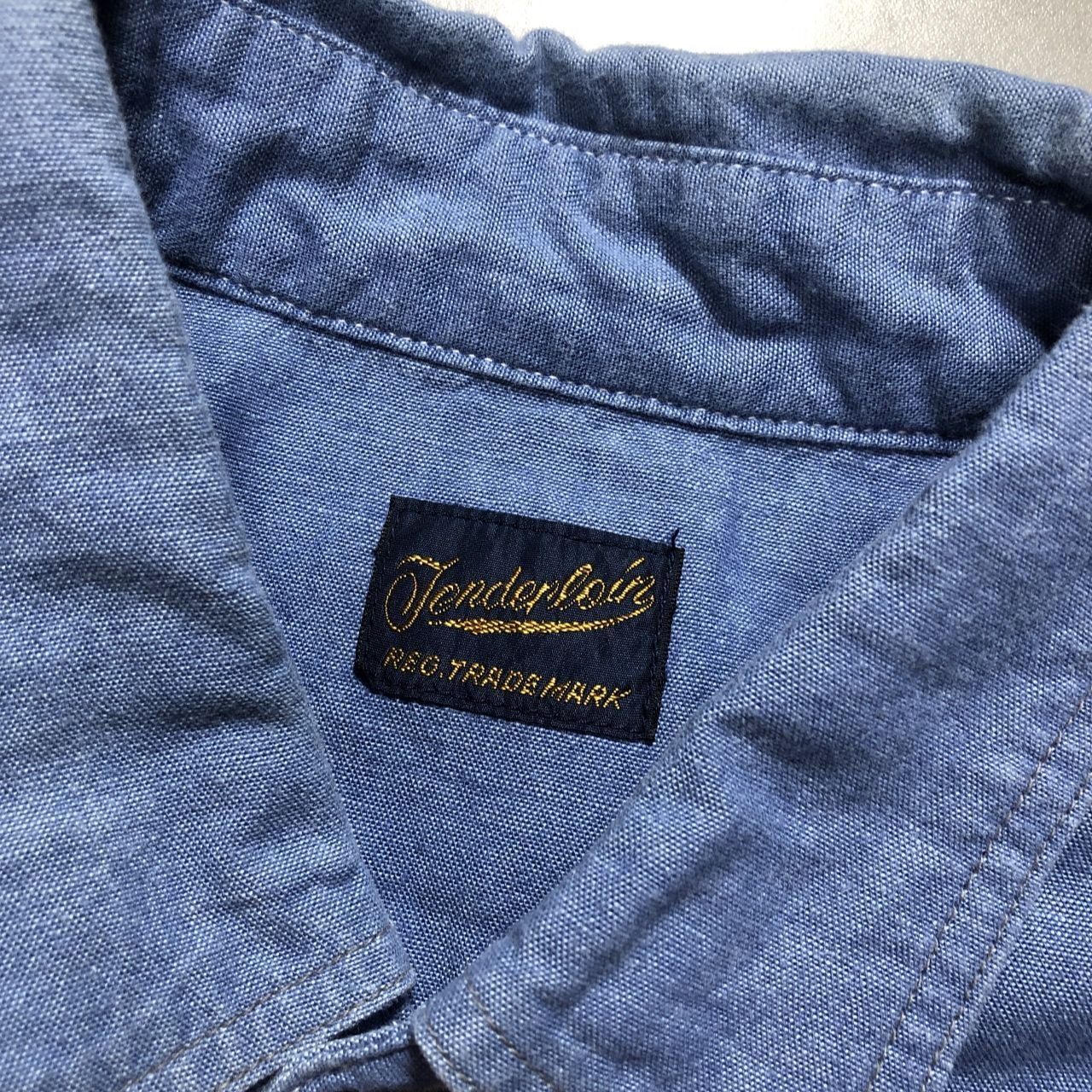 GQ5702◇TENDERLOIN : T-CHAMBRAY SHT S/S◇XS◇ライトブルー系