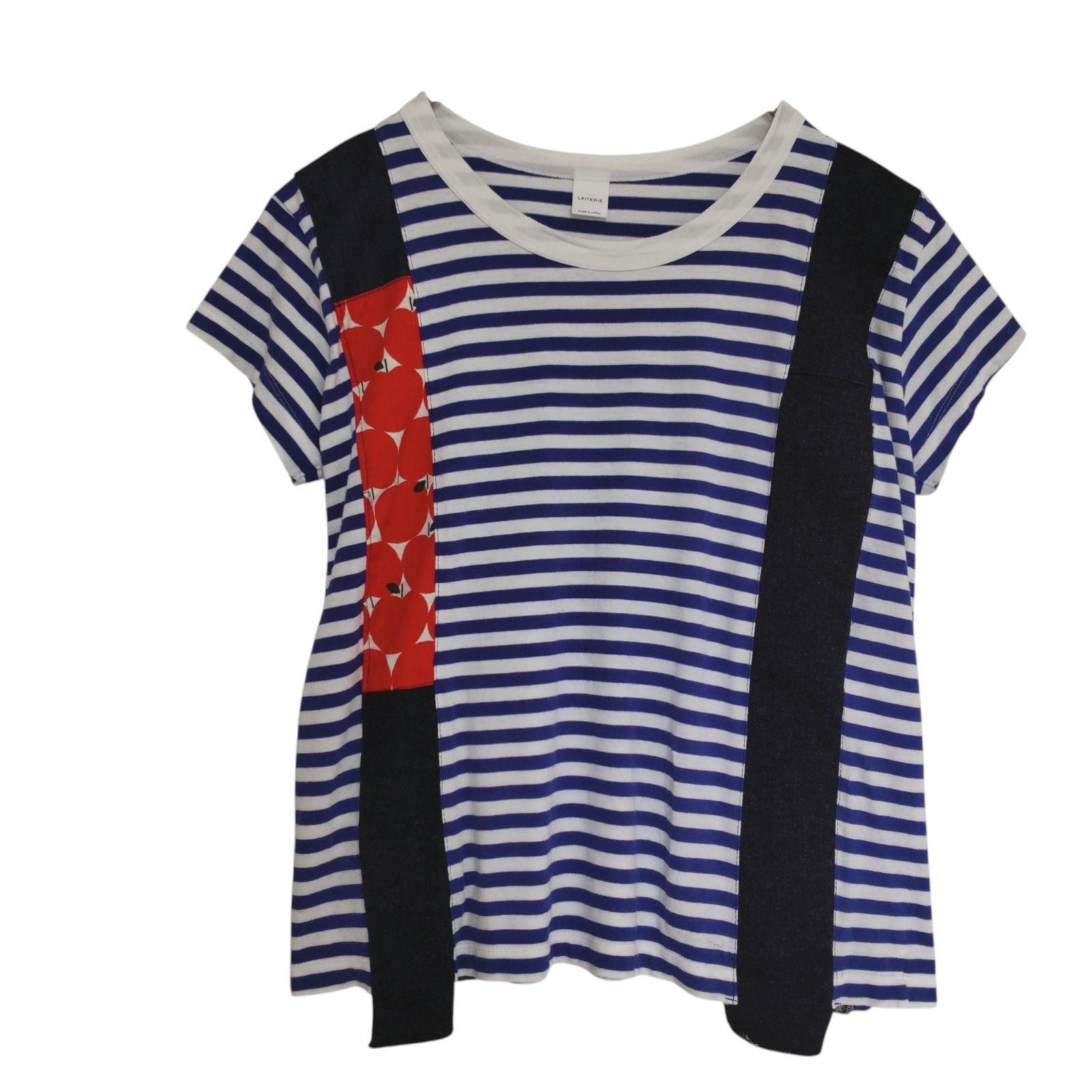 リメイク ライン入り Tシャツ ドッキング【M～XLくらい】再構築 デニム 