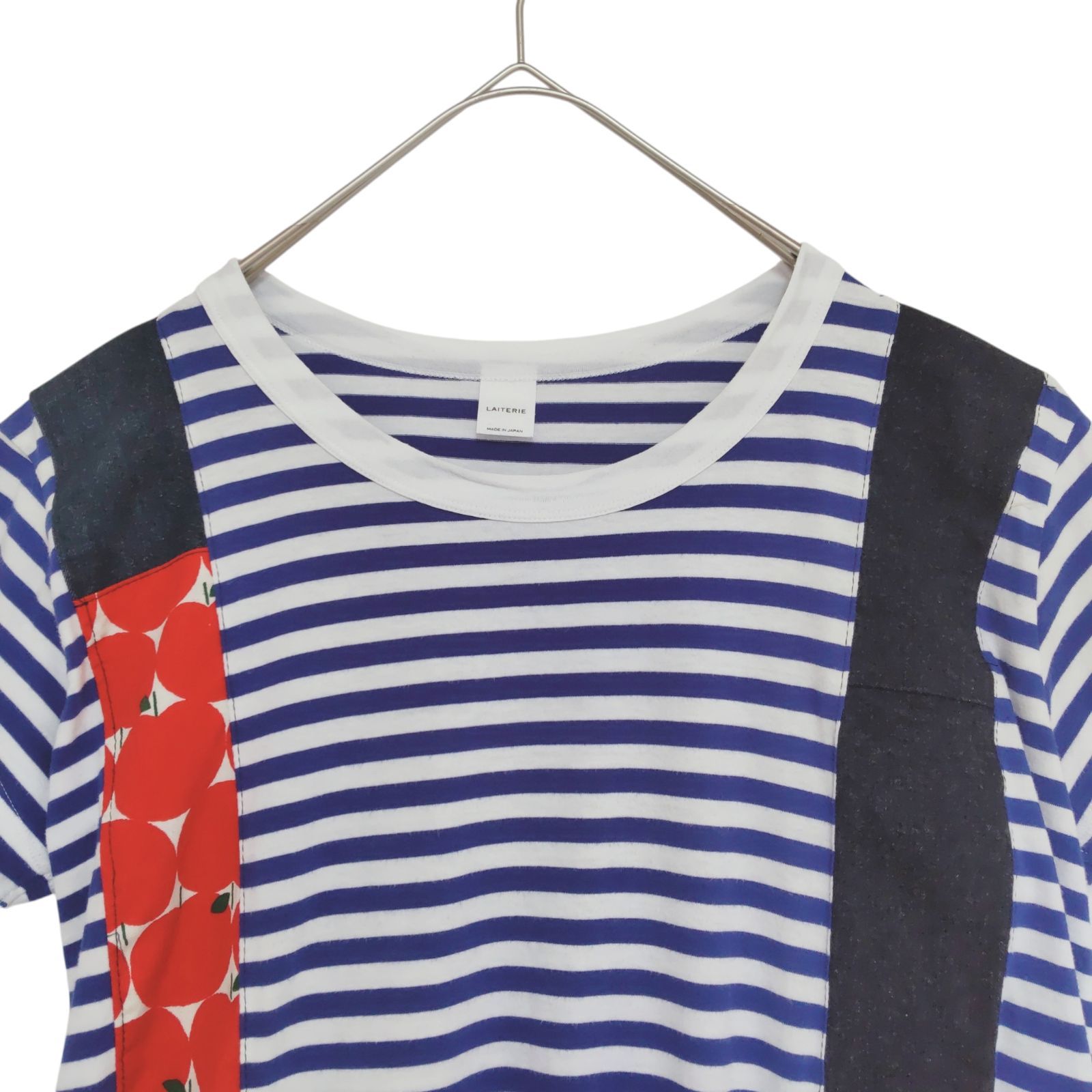 リメイク ライン入り Tシャツ ドッキング【M～XLくらい】再構築 デニム 
