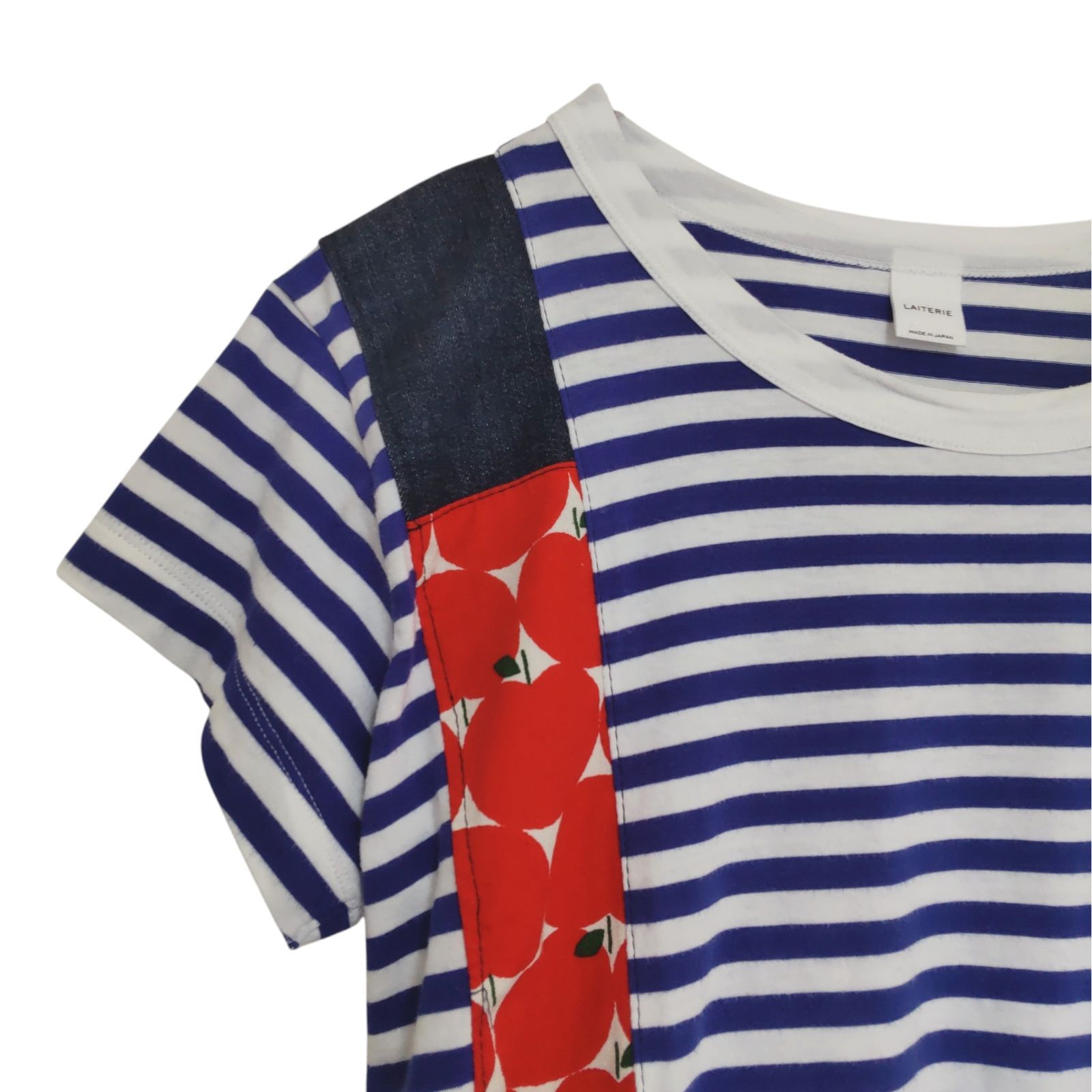リメイク ライン入り Tシャツ ドッキング【M～XLくらい】再構築 デニム 