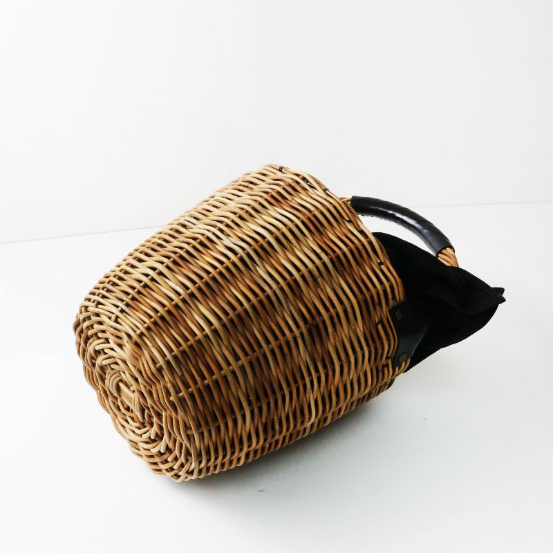 美品 エバゴス ebagos ウィングラウンドバスケット ｜ナチュラル