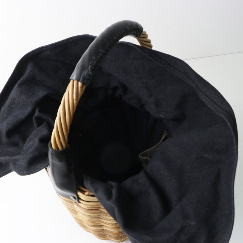美品 エバゴス ebagos ウィングラウンドバスケット ｜ナチュラル