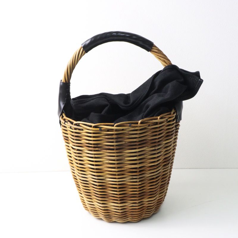 美品 エバゴス ebagos ウィングラウンドバスケット ｜ナチュラル