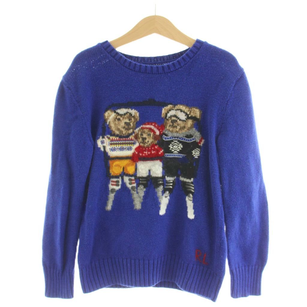ポロ ラルフローレン POLO RALPH LAUREN ベア ファミリー ニット セーター 長袖 7 青 ブルー /AN65
