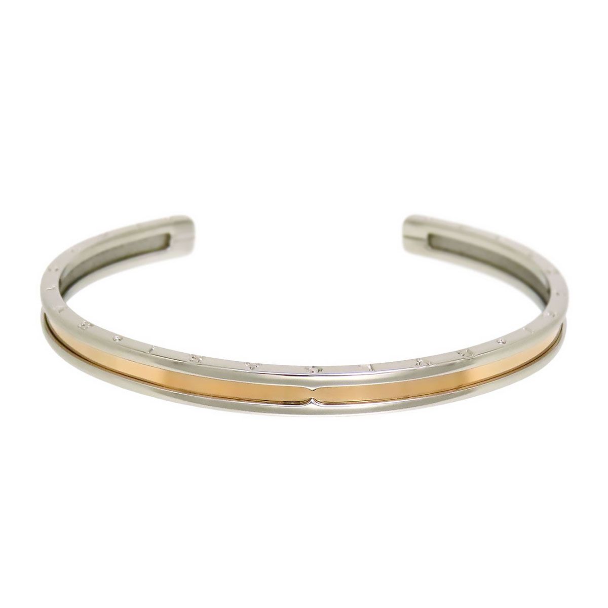 ブルガリ ビーゼロワン オープン バングル #ML Au750 (K18PG) Steel レディース BVLGARI【中古】 【ジュエリー】