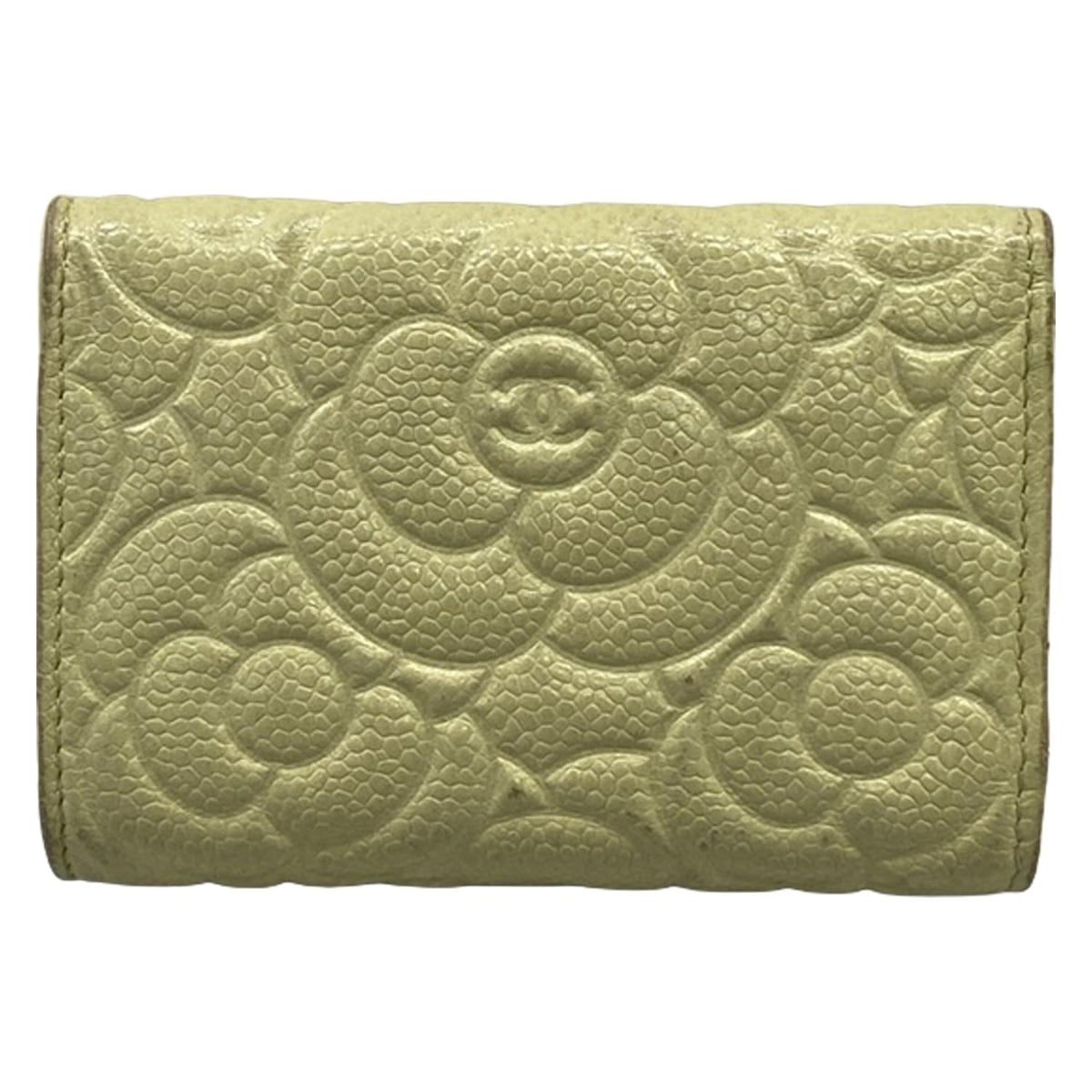 CHANEL(シャネル) 3つ折り財布 カメリア ライトグリーン - メルカリ