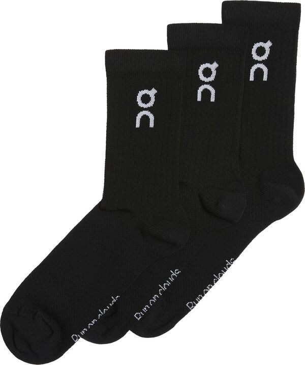 【送料無料】 オンジー メンズ 靴下 アンダーウェア On Unisex Logo Crew Socks 3 Pack Black