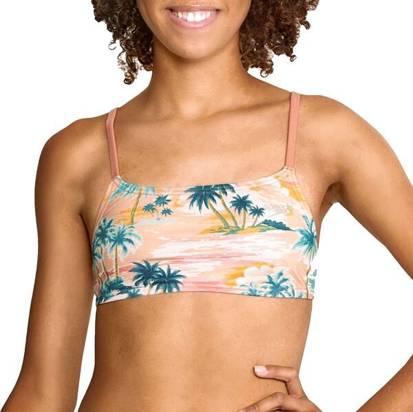 スピード レディース 水着 トップのみ プリント Speedo Womens Printed Fixed Back Bikini TopALM ISLANDGEORGIA PEACH ピーチ
