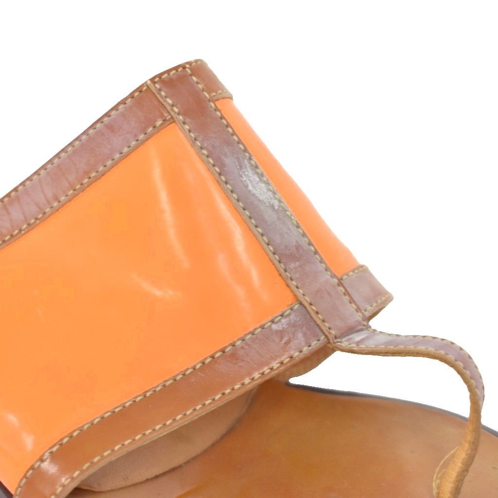 エルメス HERMES スターマーク トング サンダル 37 茶 ブラウン