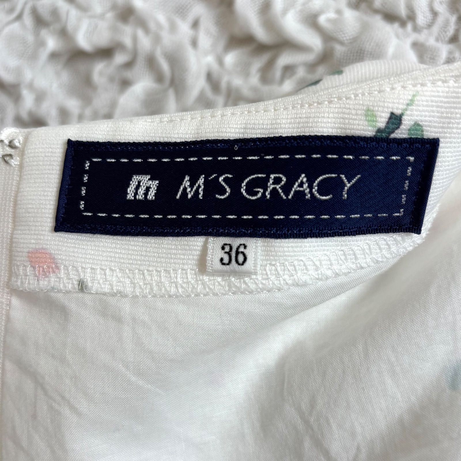 M'S GRACY エムズグレイシー フラワープリントワンピース ホワイト