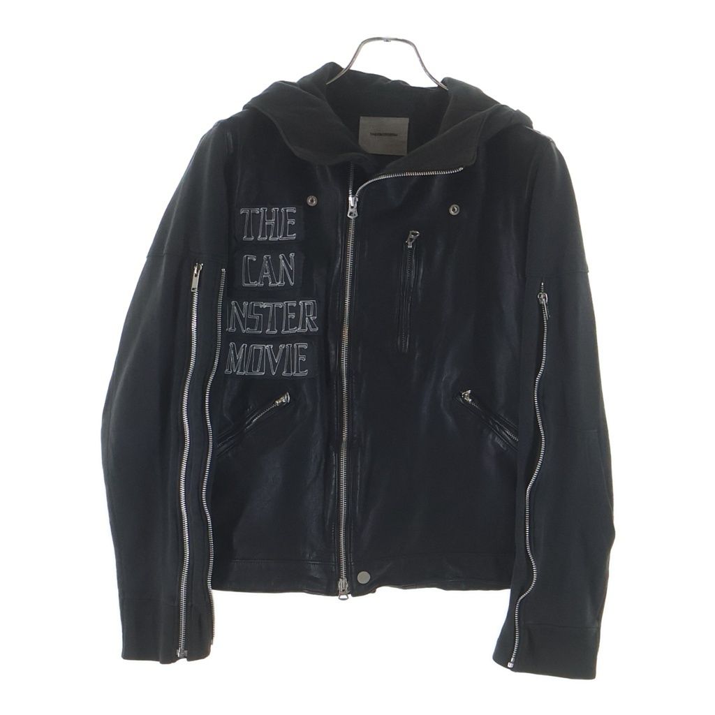 UNDERCOVERISM アンダーカバイズム 12SS スウェットドッキングジャケット レザージャケット ブラック I4201-1 UNDERCOVERISM (アンダーカバイズム) 12SS スウェットドッキング