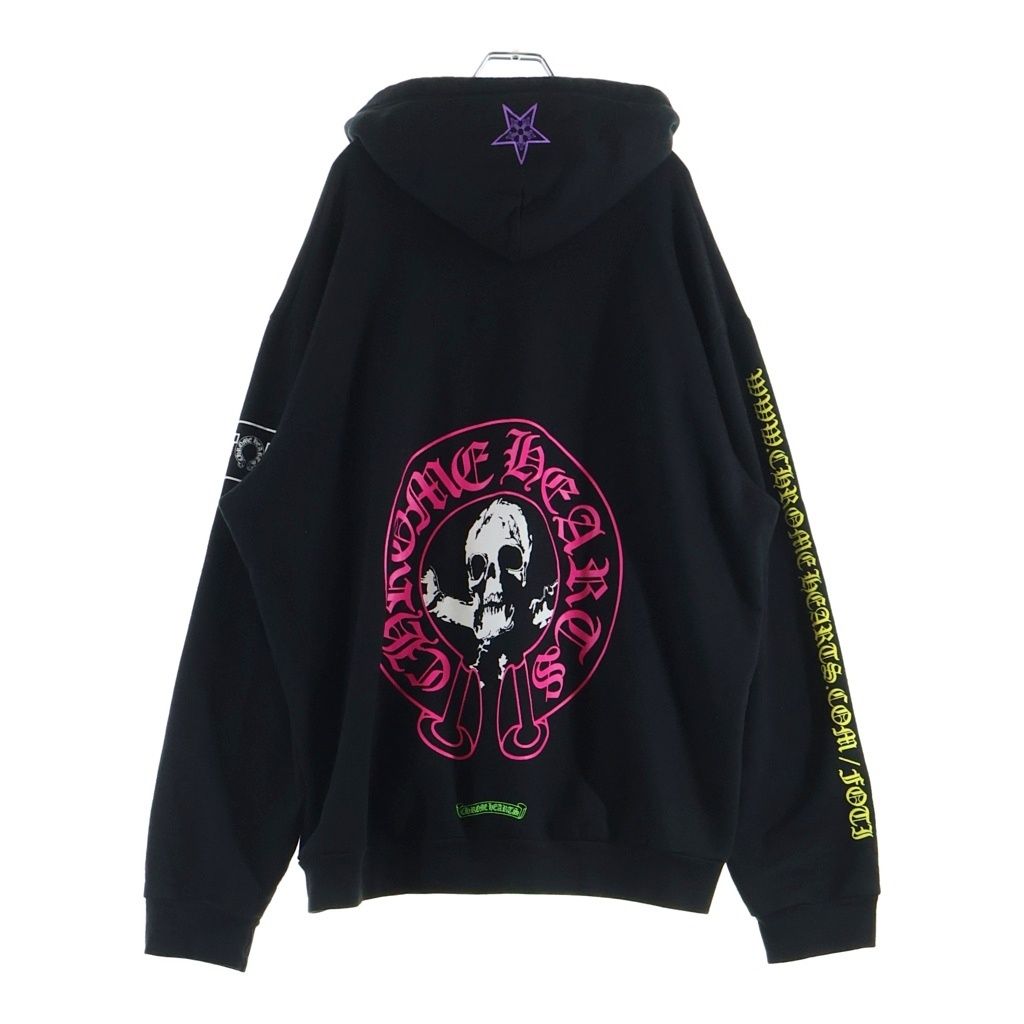 CHROME HEARTS クロムハーツ .com FOTI HD PLVR フォティ 両面プリント プルオーバーパーカー ブラック/マルチカラー CHROME HEARTS (クロムハーツ) .com FOTI HD PLVR フォティ 両面