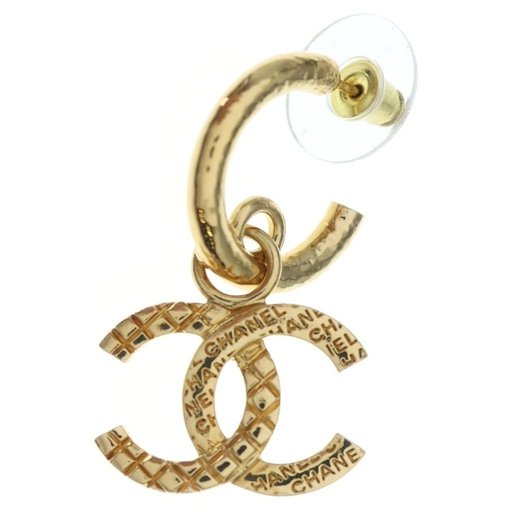 CHANEL (シャネル) ココマーク フープ ピアス 24P GP ゴールド