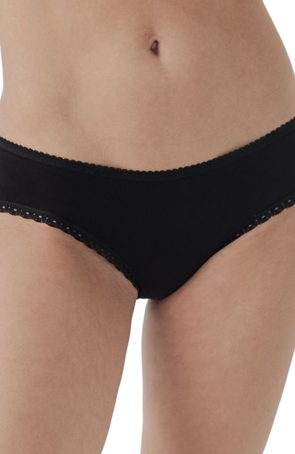 パクト レディース アンダーウェア パンツ コットン レース Pact Organicotton Lace Cheeky Hipster 3Pack Black ブラック