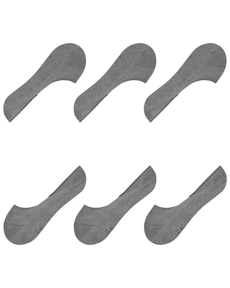 ファルケ メンズ アンダーウェア 靴下 コットン Falke Step Cotton Blend Solid Medium Cut No Show Socks Pack of 3 Light Grey グレー